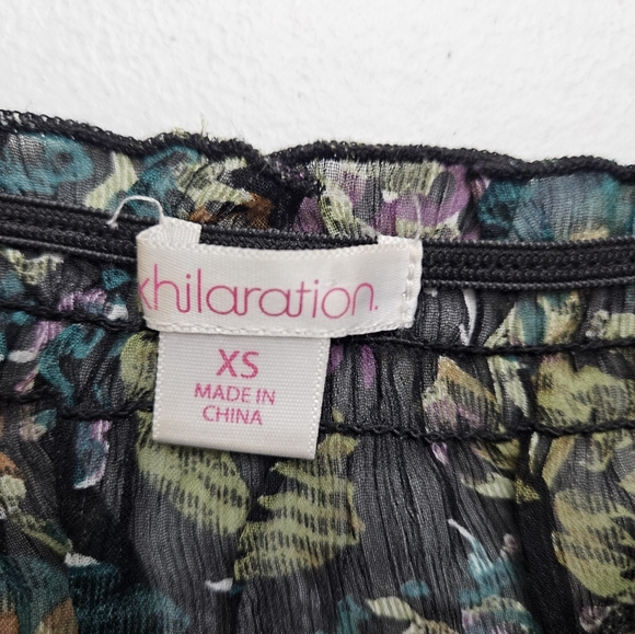 Y2K Paisley Mesh Peasant Top Whimsigoth Sheer XS Coquette Fairy Goth Artsy Boho - Picture 10 of 14